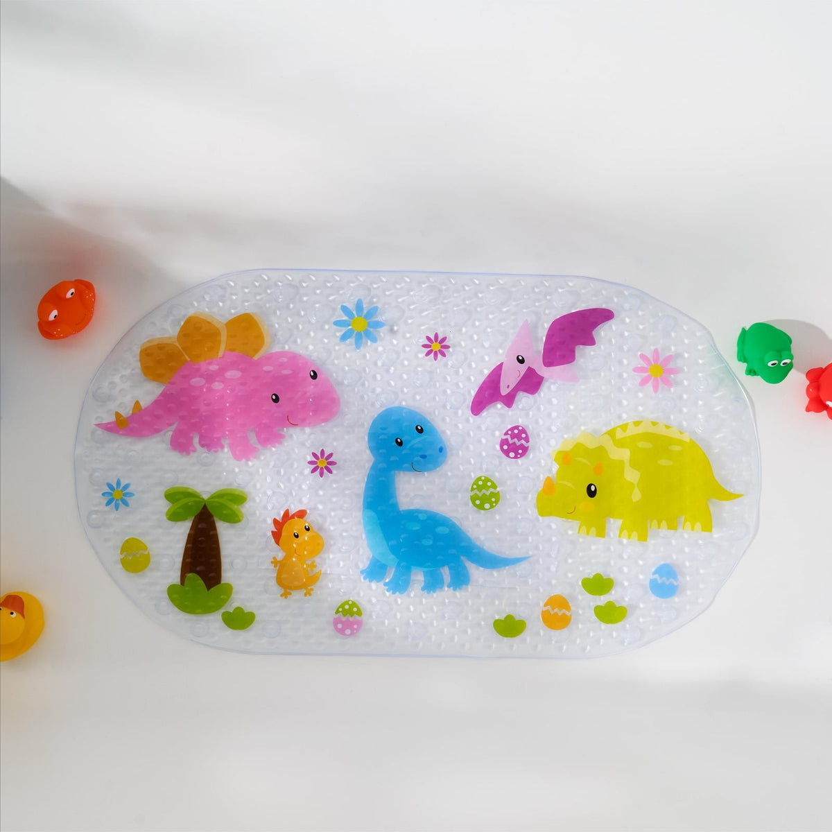 Bath Mat Non Slip Kids Dinosaur PVC Strong Suction Rubber Shower Bathtub Mat