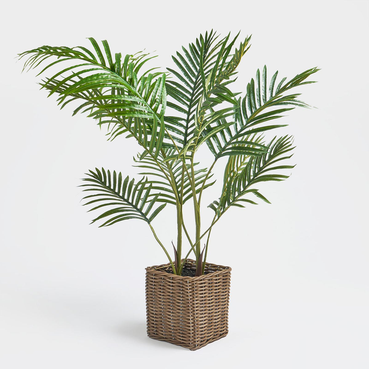 Palm Leaf Tree in Basket Artificial Plant Natural Style New Home Decorative Fake