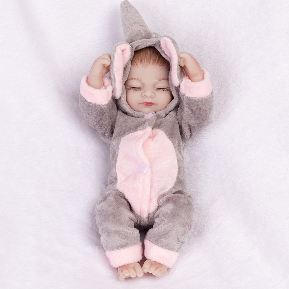 10" Reborn Baby Dolls Twins Full Body Vinyl Silicone Mini Newborn Girl Bath Toys