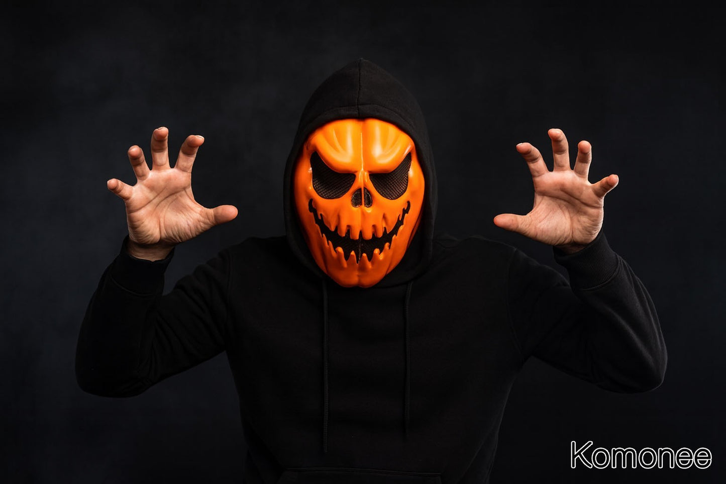 Halloween Mask Pumpkin Head Costume Adult Outfit Scary Spooky Horror