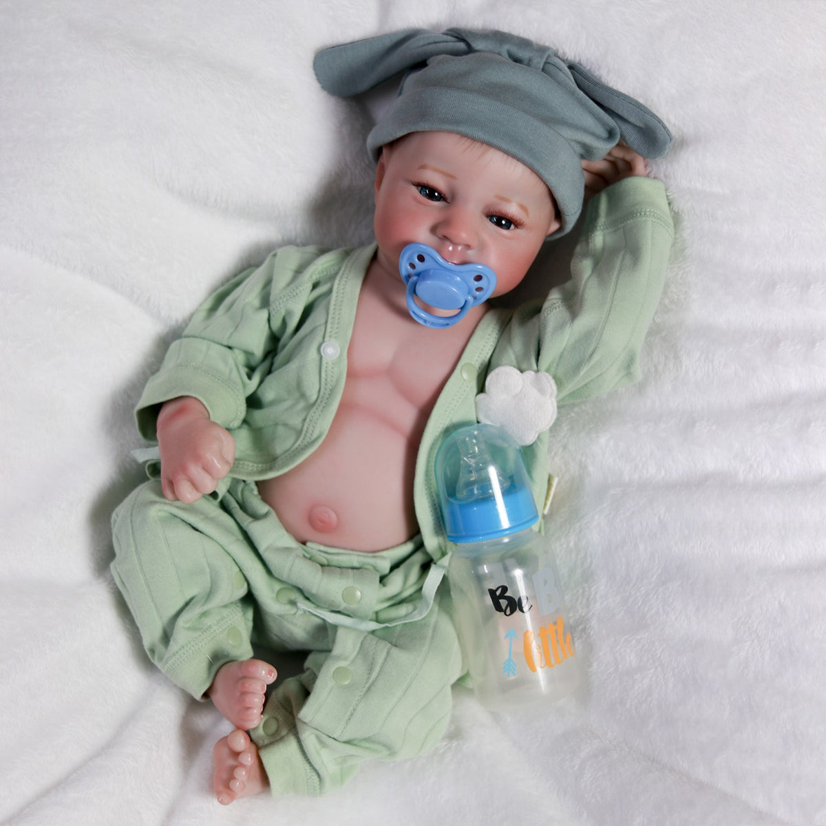18" Lifelike Waterproof Reborn Baby Dolls Newborn Boy Doll Full Body Vinyl Twins