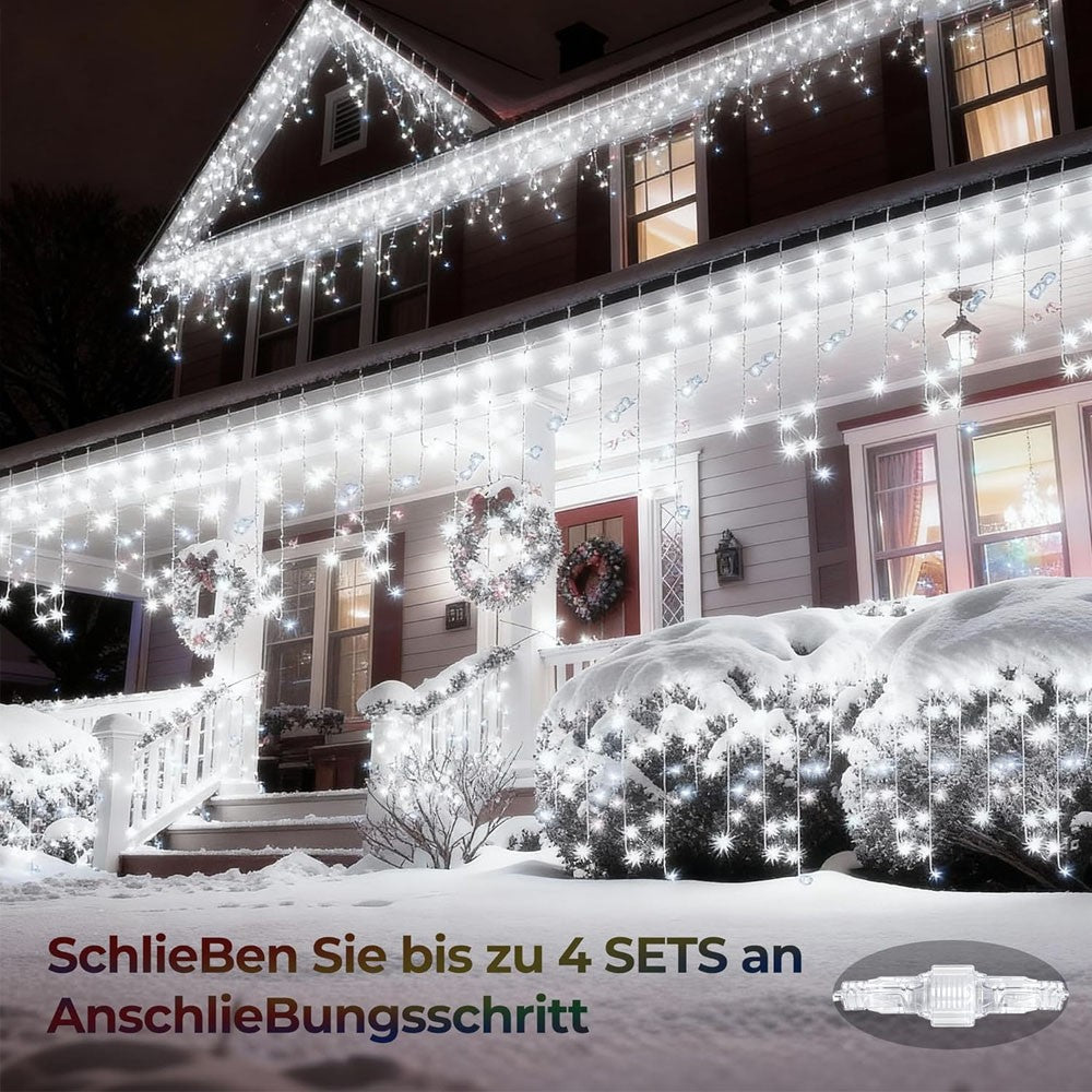 CHRISTMAS LED WHITE SNOWING ICICLE BRIGHT PARTY WEDDING XMAS OUTDOOR LIGHTS