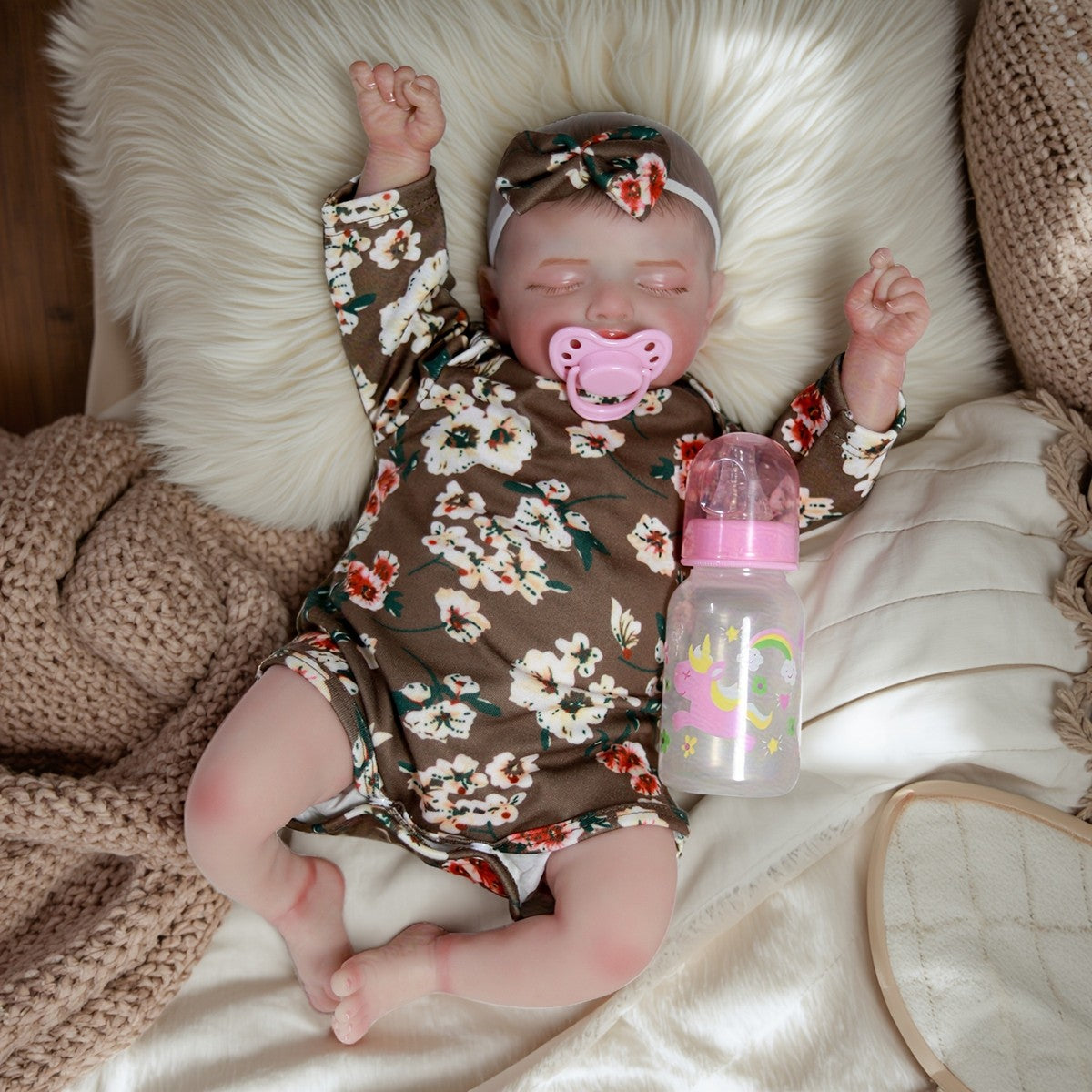 Realistic Reborn Baby Dolls Vinyl Silicone Handmade Newborn Sleeping Girl Doll