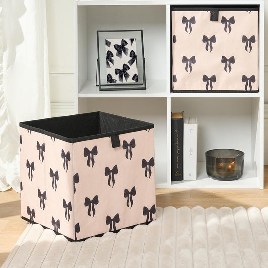 OHS Bows Storage Box Cube Folding Multipack Space Saving Shoe Toy Organiser