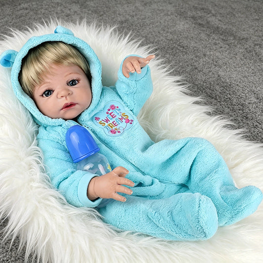 Real Reborn Baby Dolls Full Body Vinyl Silicone Boy Doll Lifelike Newborn Gift