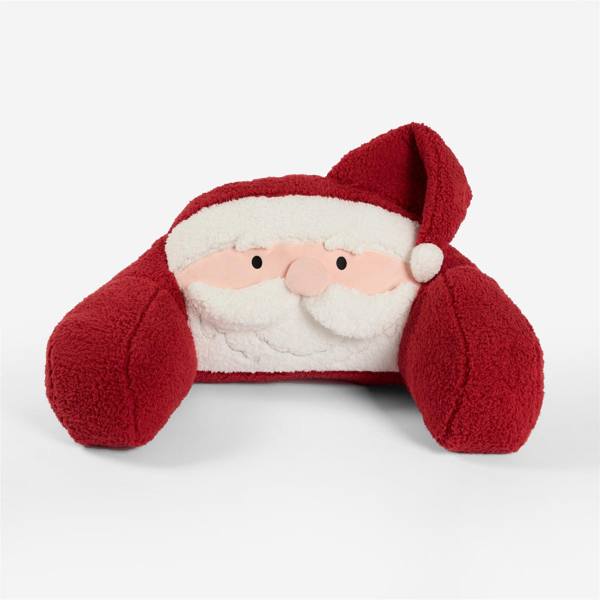 OHS Santa Cuddle Cushion Kids Soft Teddy Fleece Reading Pillow Xmas Bed Sofa