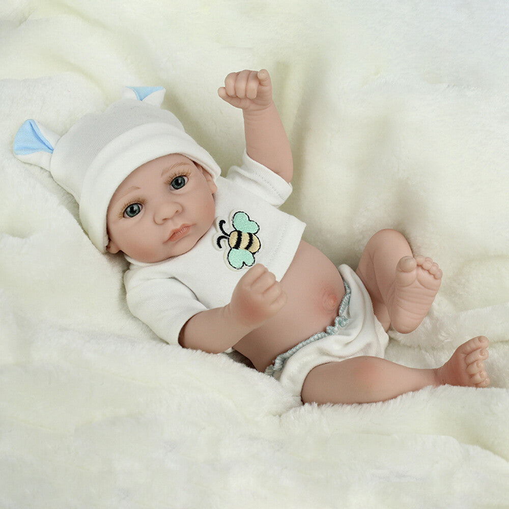 Mini Reborn Newborn Baby Dolls Full Body Vinyl Silicone Handmade Boy Doll Gift
