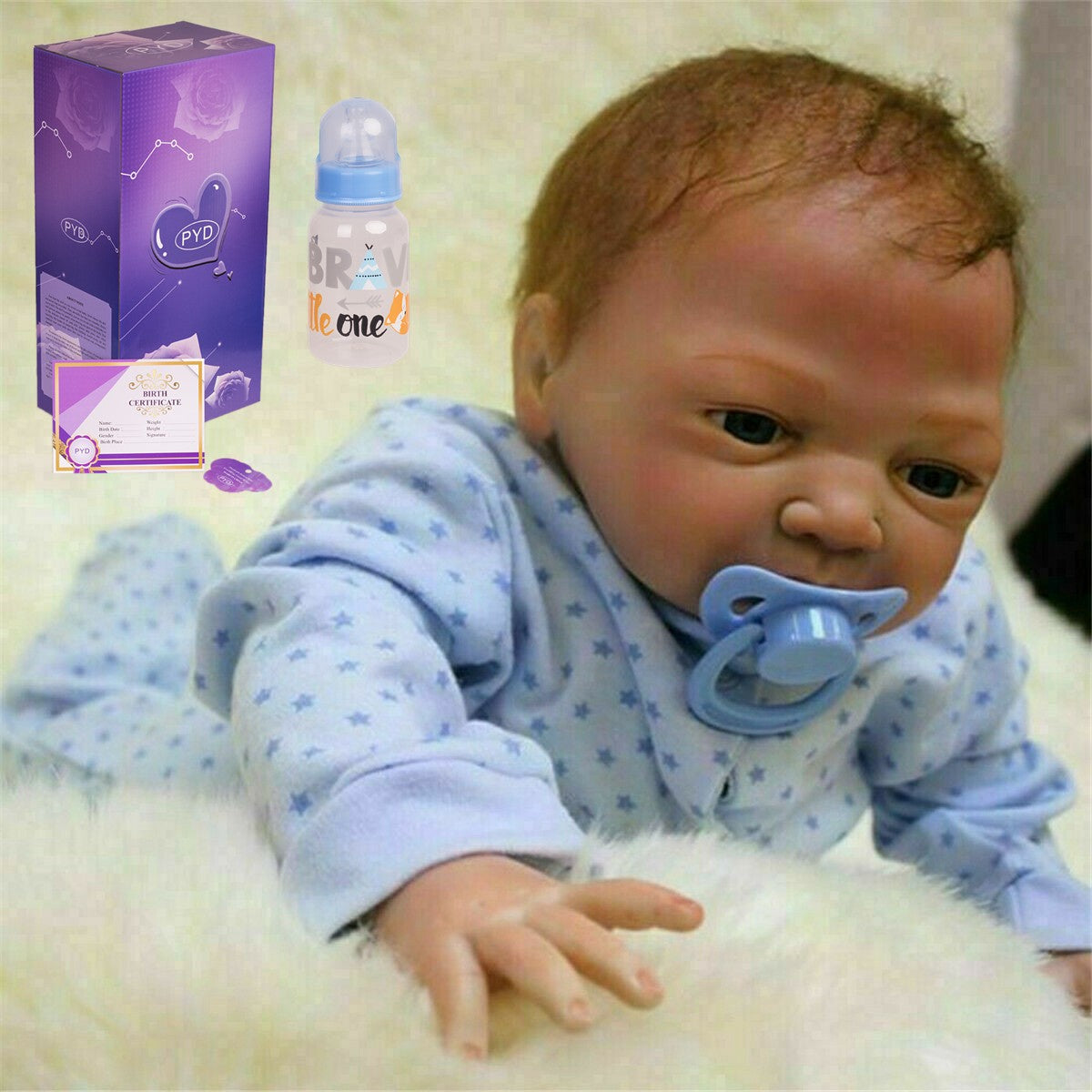 Lifelike Reborn Baby Dolls 22" Newborn Boy Doll Vinyl Silicone Handmade Gift Toy