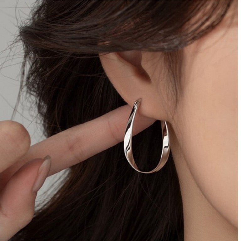 925 Sterling Silver Elegant Round Fashion Hoop Earrings Jewellery Women Girls UK
