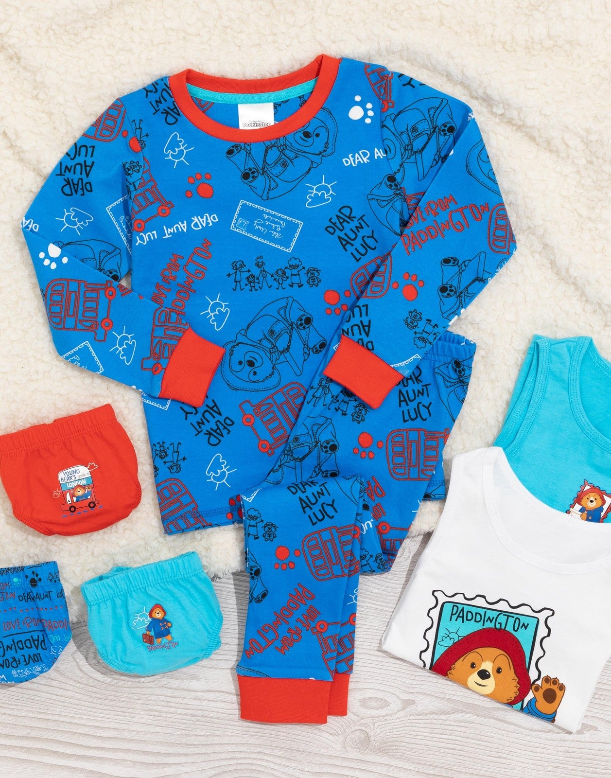Paddington Bear Long Sleeve Long Leg Pyjama Set | Unisex Kids Multicoloured | Of