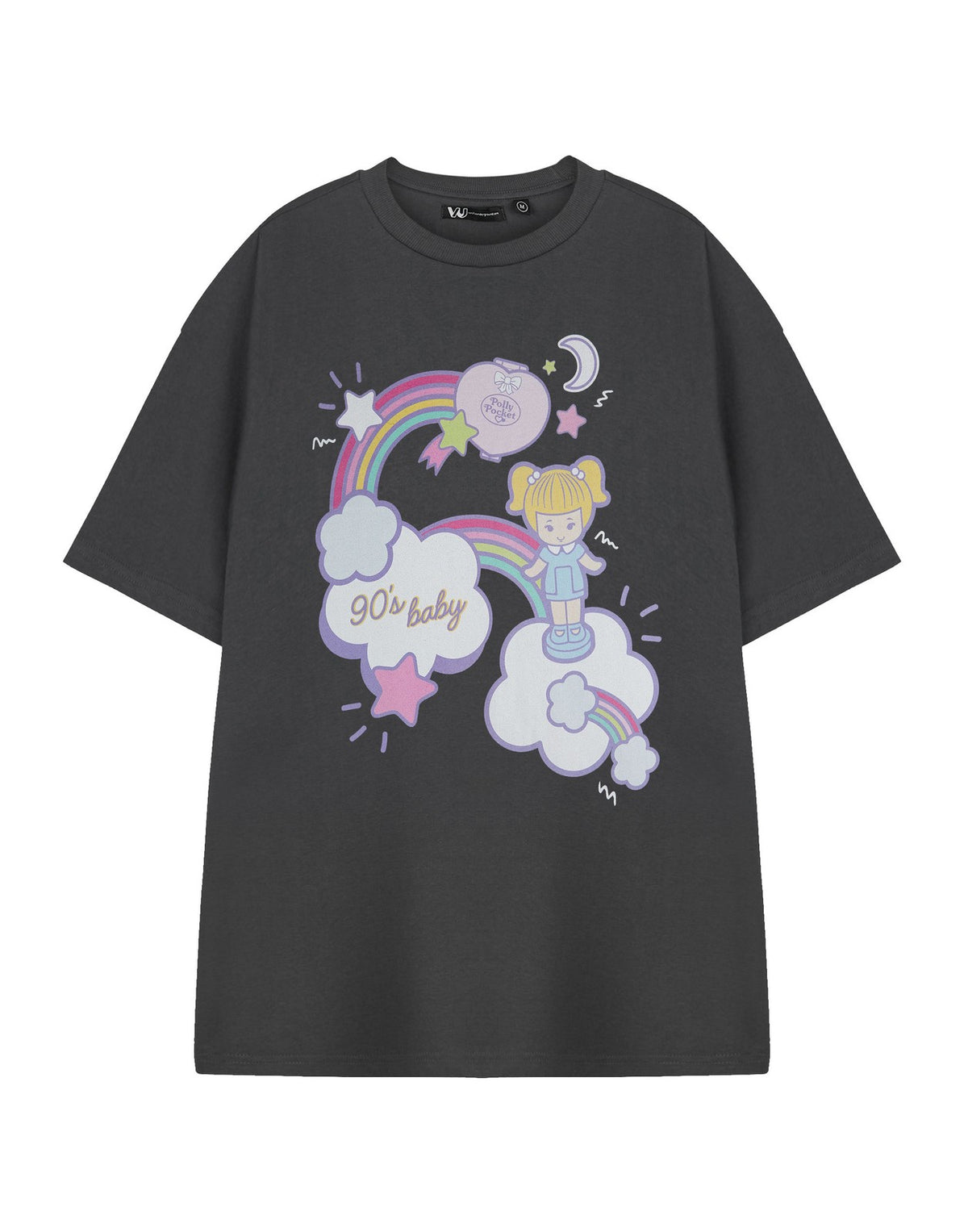 Polly Pocket Short Sleeved T-Shirt | Womens Charcoal | Official Merch