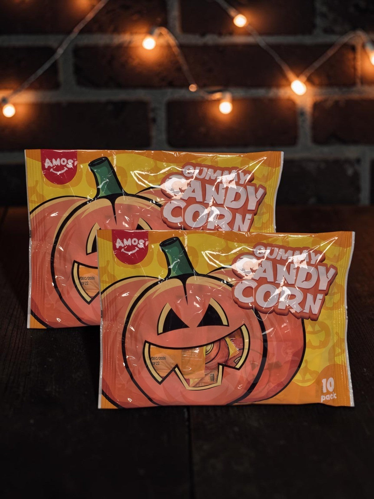 AMOS Gummy Candy Corn Halloween Sweets 10 Pack Trick or Treat Single or 2 Bags
