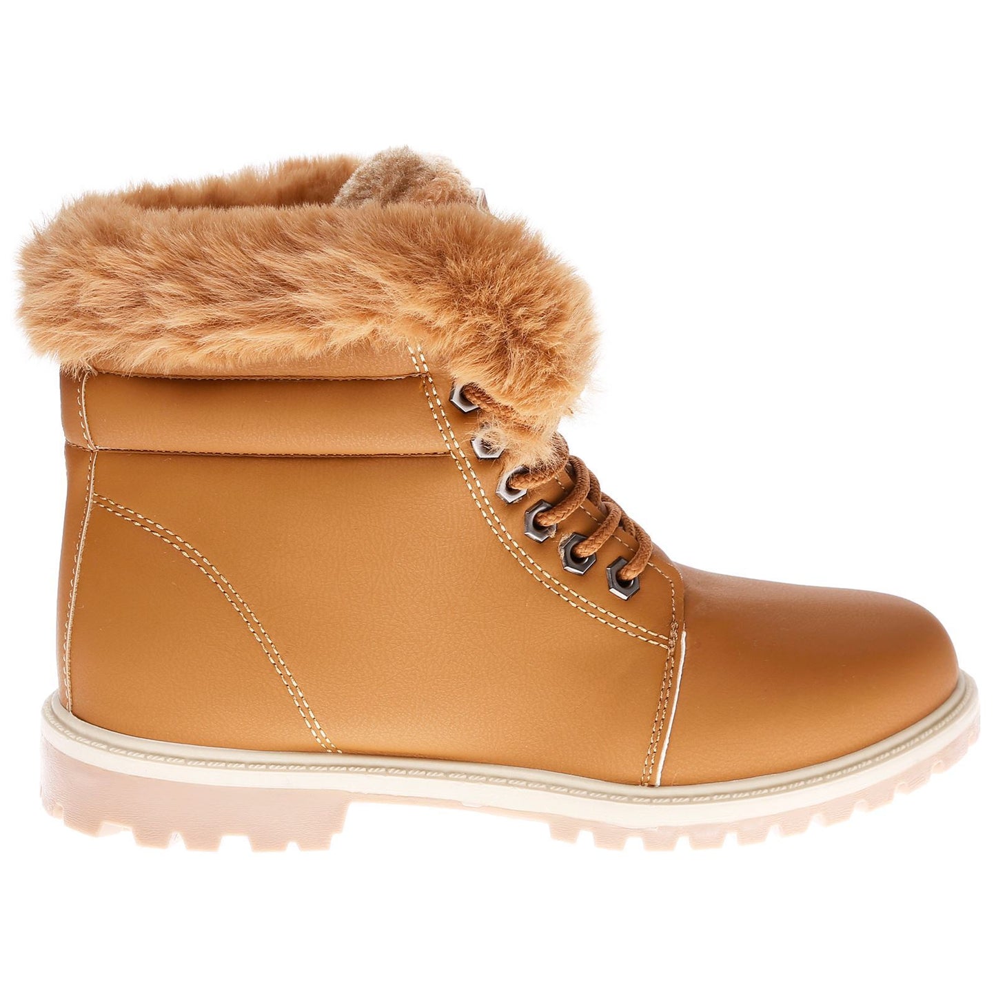 WOMEN LADIES ANKLE FUR LINE BOOTS FLAT GRIP SOLE WINTER ARMY COMBAT WINTER SHOES