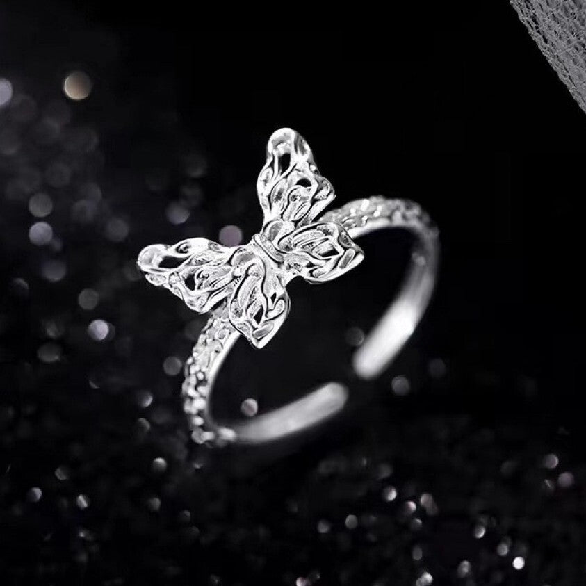 925 Sterling Silver Elegant Butterfly Adjustable Ring Women Girls Jewellery Gift