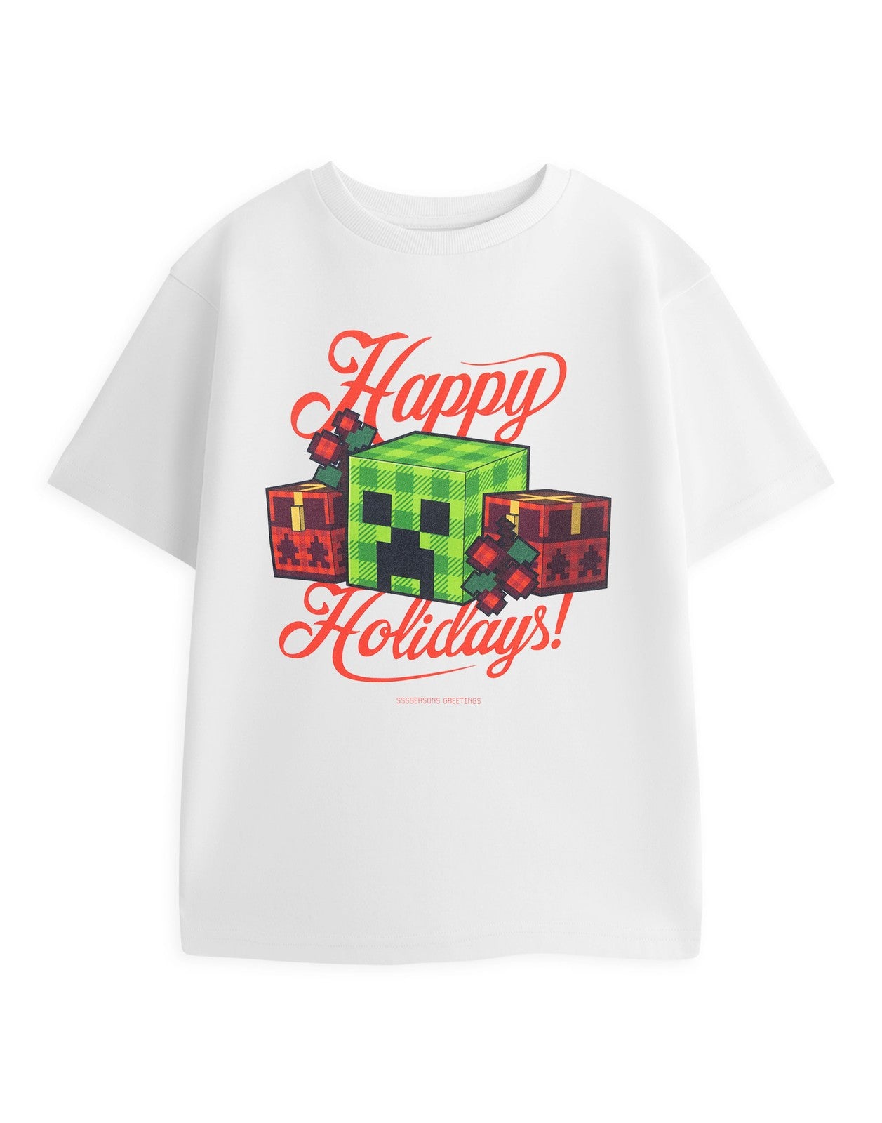 Minecraft Short Sleeved T-Shirt | Boys White Gaming | Official Merch