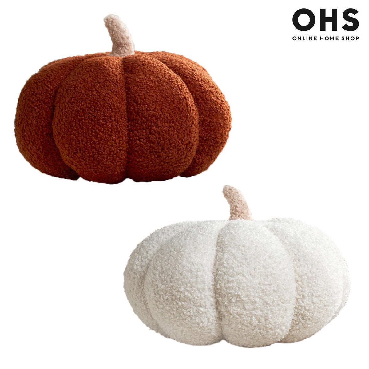 Pumpkin Sofa Cushion Soft Fleece Filled 1/2 Pack Autumn Plush Home Decor Plump