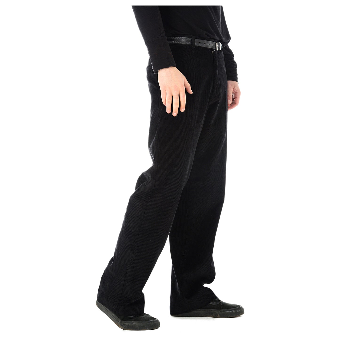 MENS CORD CORDUROY TROUSERS COTTON  BUSINESS FORMAL CASUAL BELTED SMART PANTS