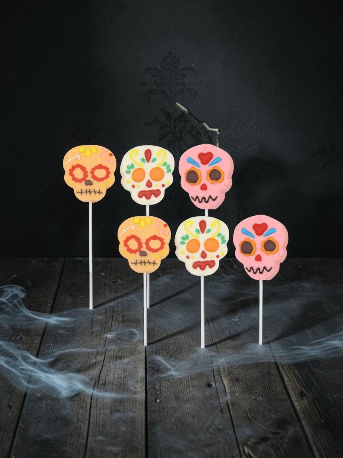 Skull Mallow Lollipops Halloween Fruit Flavoured Sweets 35g each 3, 6 or 12 Pack
