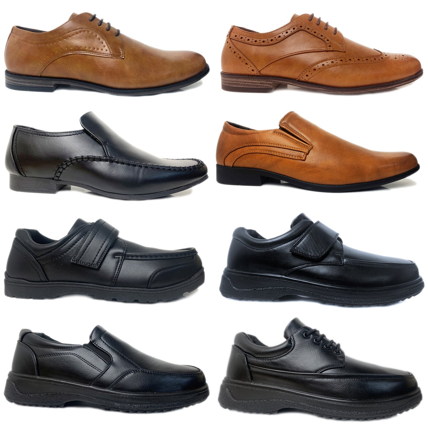 MENS FORMAL SHOES FAUX LEATHER SMART DRESS WEDDING OFFICE WORK CASUAL BOOTS MOCS