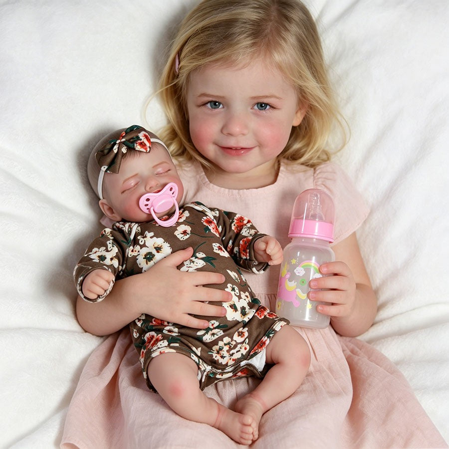 16inch Reborn Baby Dolls Vinyl Silicone Handmade Newborn Girl Adorable Doll Gift