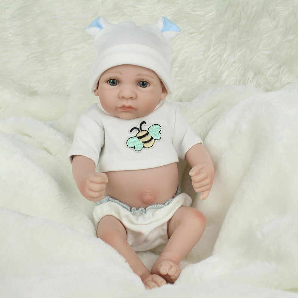 Mini Reborn Newborn Baby Dolls Full Body Vinyl Silicone Handmade Boy Doll Gift