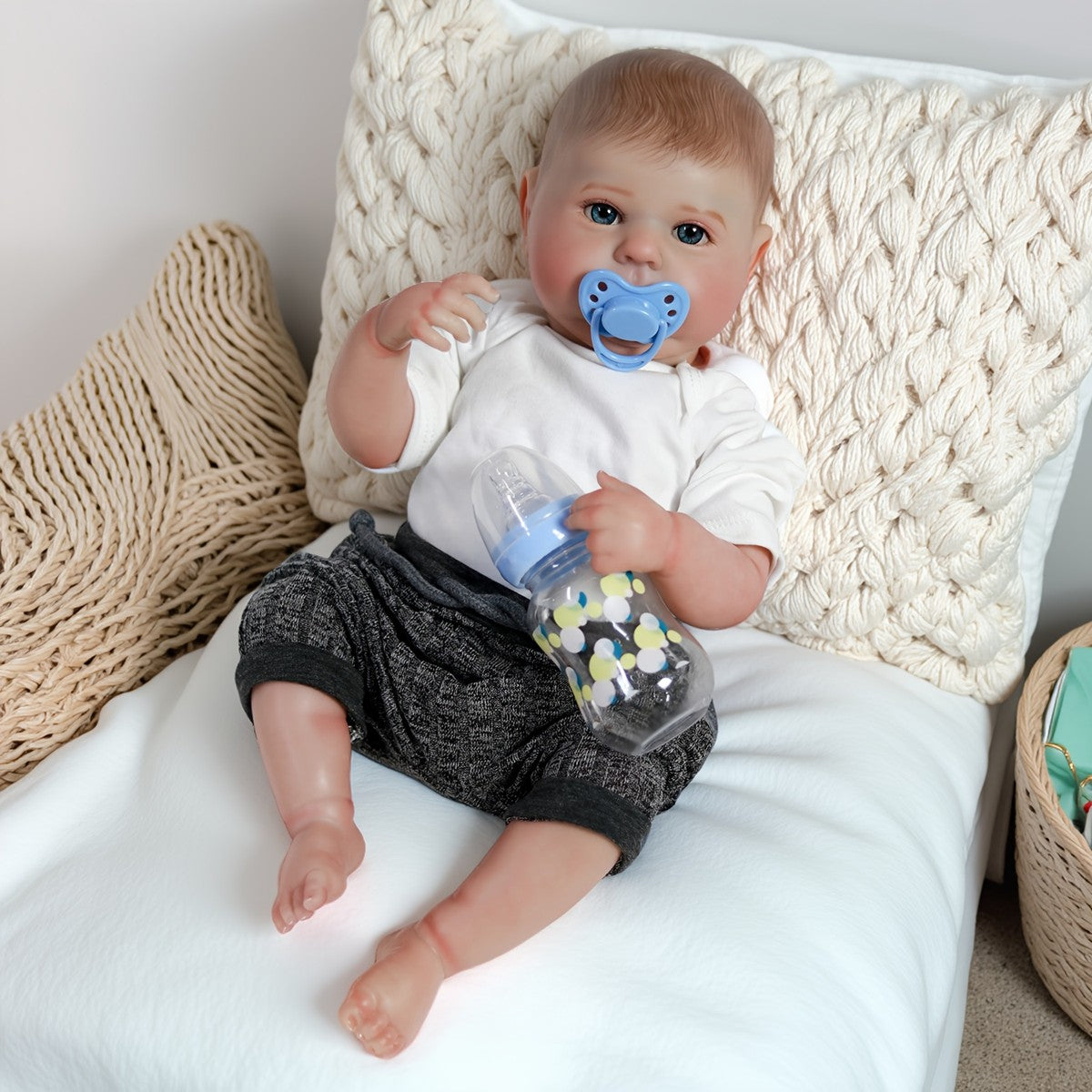 Realistic Newborn Baby Boy Doll Real Life Reborn Dolls Full Body Vinyl Silicone