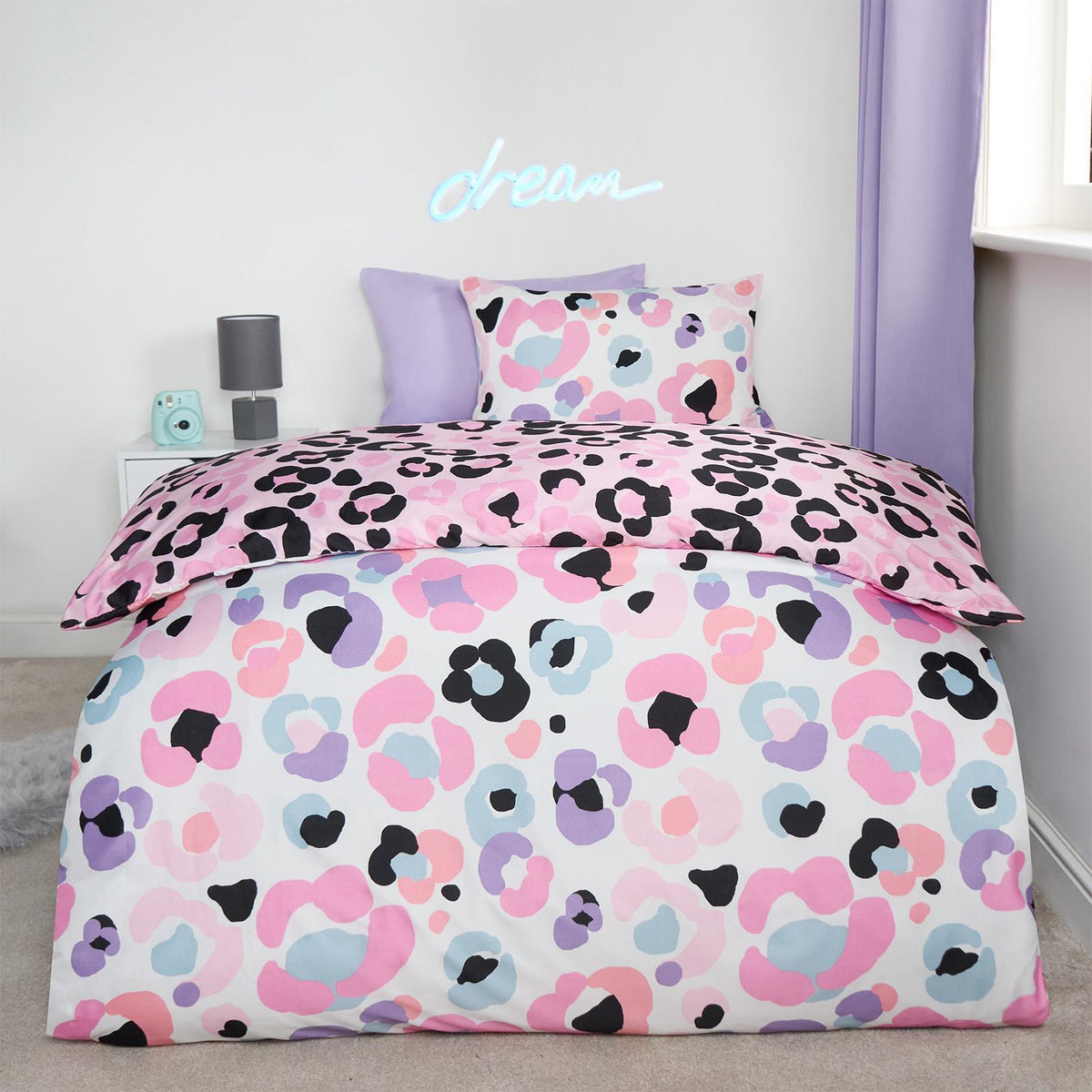 Leopard Reversible Duvet Cover Set Soft Quilt with Pillowcases Animal Bedding