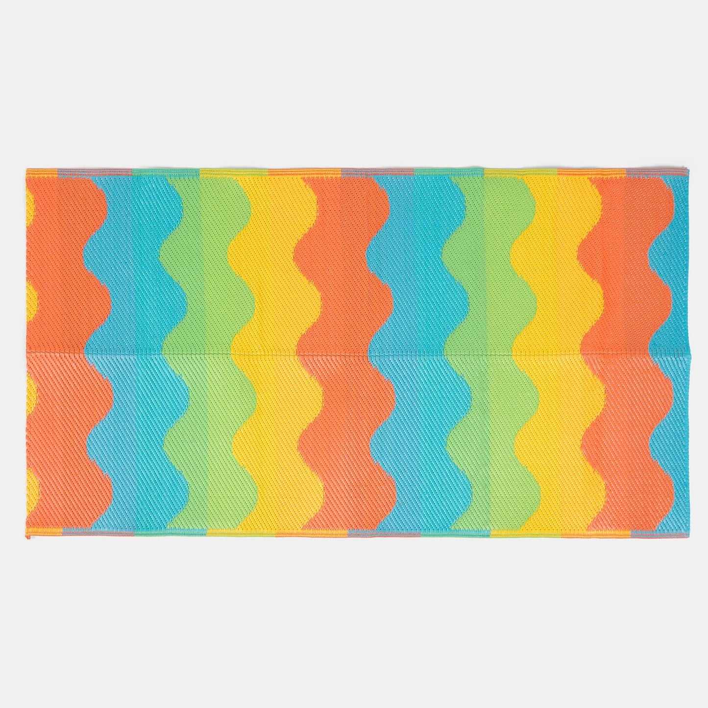 OHS Garden Rug Waved Lines Print Outdoor Waterproof Area Mat Patio Decor