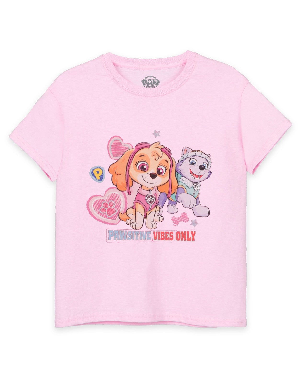 Paw Patrol Short Sleeved T-Shirt | Girls Pink | Official Merch