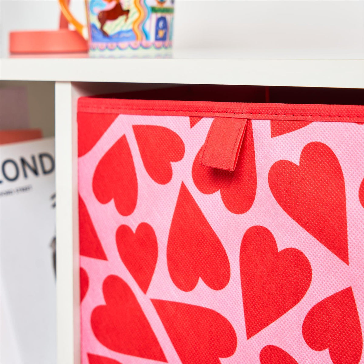 OHS Heart Storage Box 2 Pack Folding Cube Space Saving Organiser