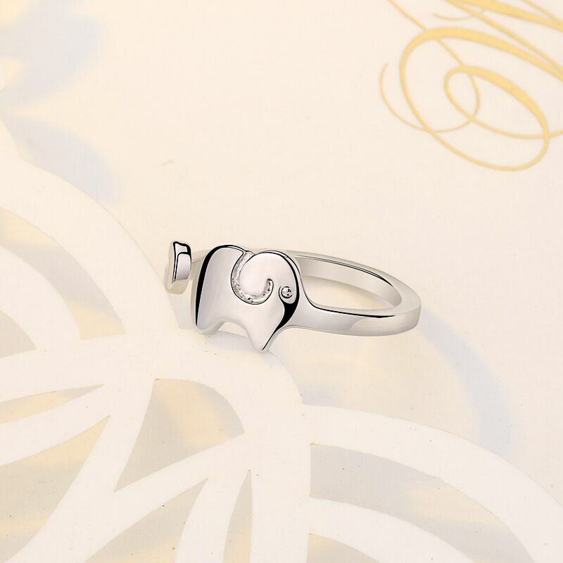 Women Girls Cute Elephant Adjustable Ring 925 Sterling Silver Jewellery Gift UK