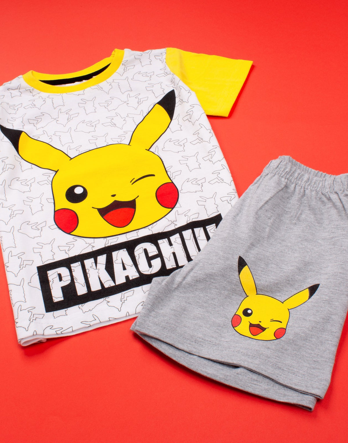 Pokemon Short Sleeve Short Leg Pyjama Set | Boys White | Official Merch