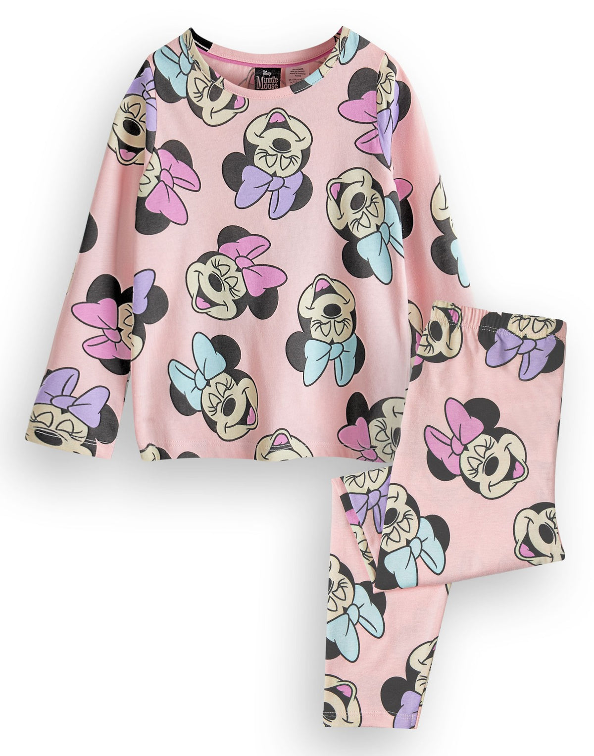 Disney Long Sleeve Long Leg Pyjama Set | Girls Pink | Official Merch