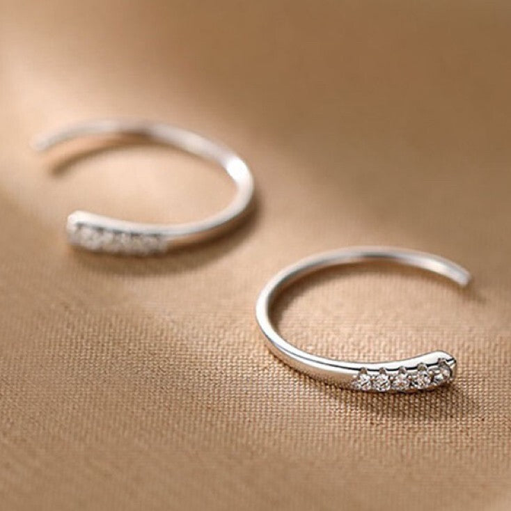 925 Sterling Silver Crystal Round Dangle Earrings Women Girls Jewellery Gift UK