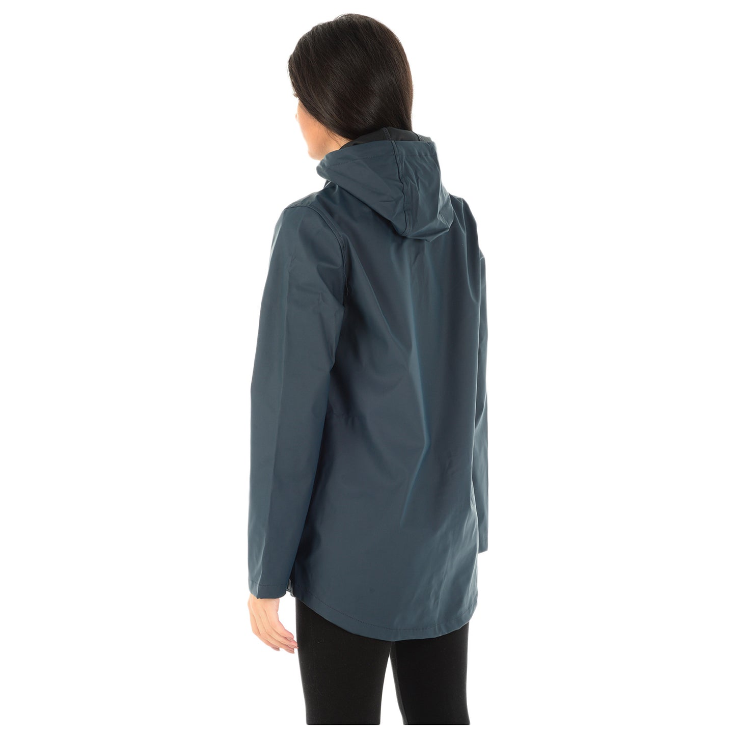 LADIES RAINCOAT WOMENS WATERPROOF FESTIVAL HOODED COAT PARKA RUBBERISED JACKET