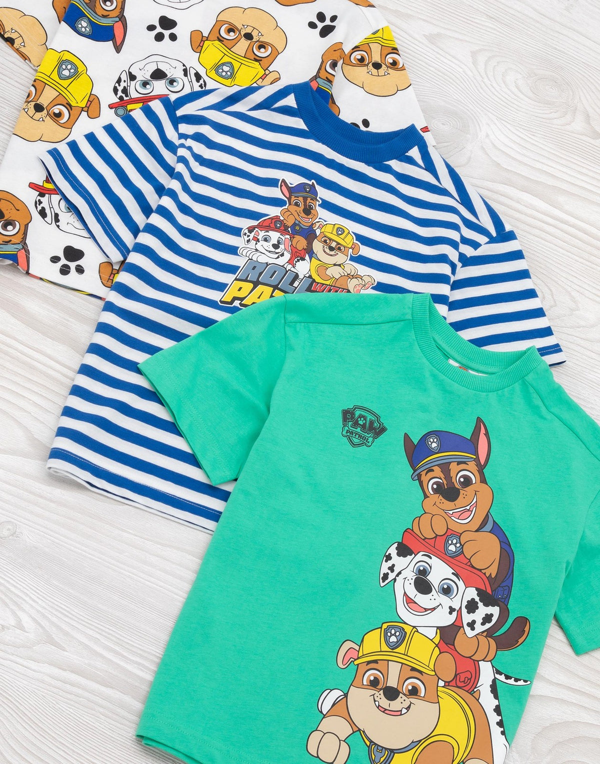 Paw Patrol Multi-Pack of 3 Short-Sleeved T-Shirts | Boys Multicoloured | Officia