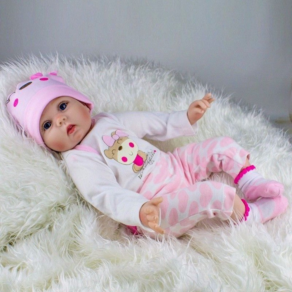 22" Real Life Reborn Baby Dolls Vinyl Silicone Lifelike Newborn Girl Doll Gift