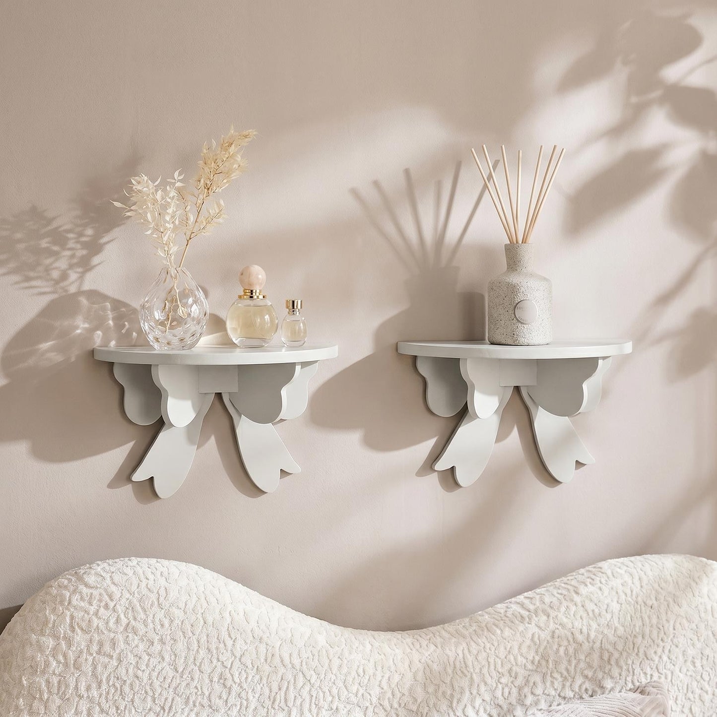 OHS Bow Shelf 2 Pack Novelty Shelving Units Wall Mounted Storage Home Decor
