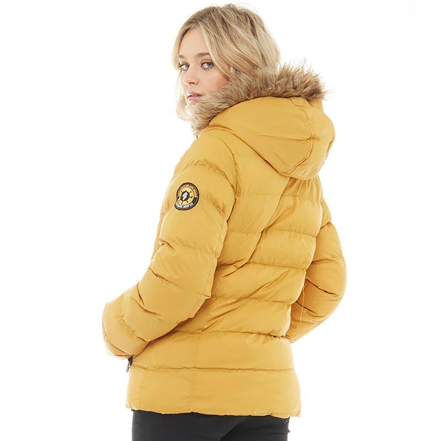 LADIES PUFFER JACKET WOMENS PADDED PUFFA FUR HOODED QUILTED BUBBLE PARKA COAT