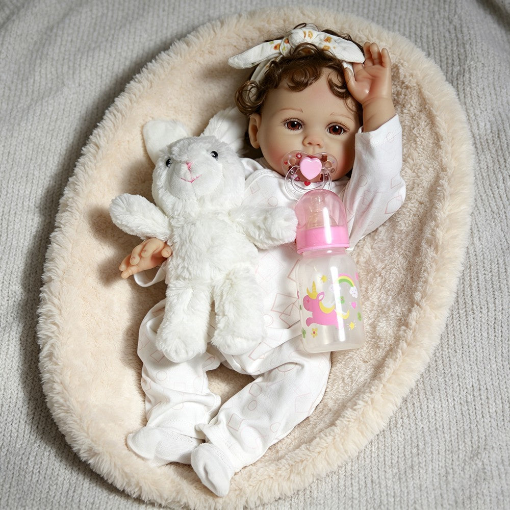 Lifelike Reborn Baby Dolls Full Body Vinyl Silicone Newborn Girl Doll Washable
