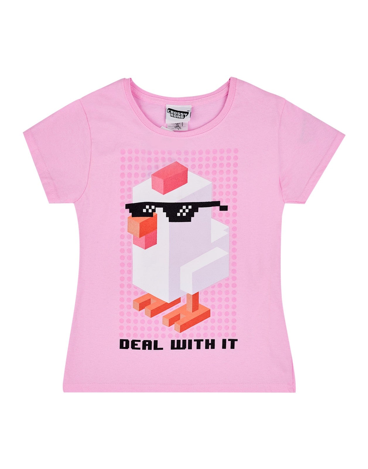 Crossy Road Short Sleeved T-Shirt | Girls Pink | Official Merch