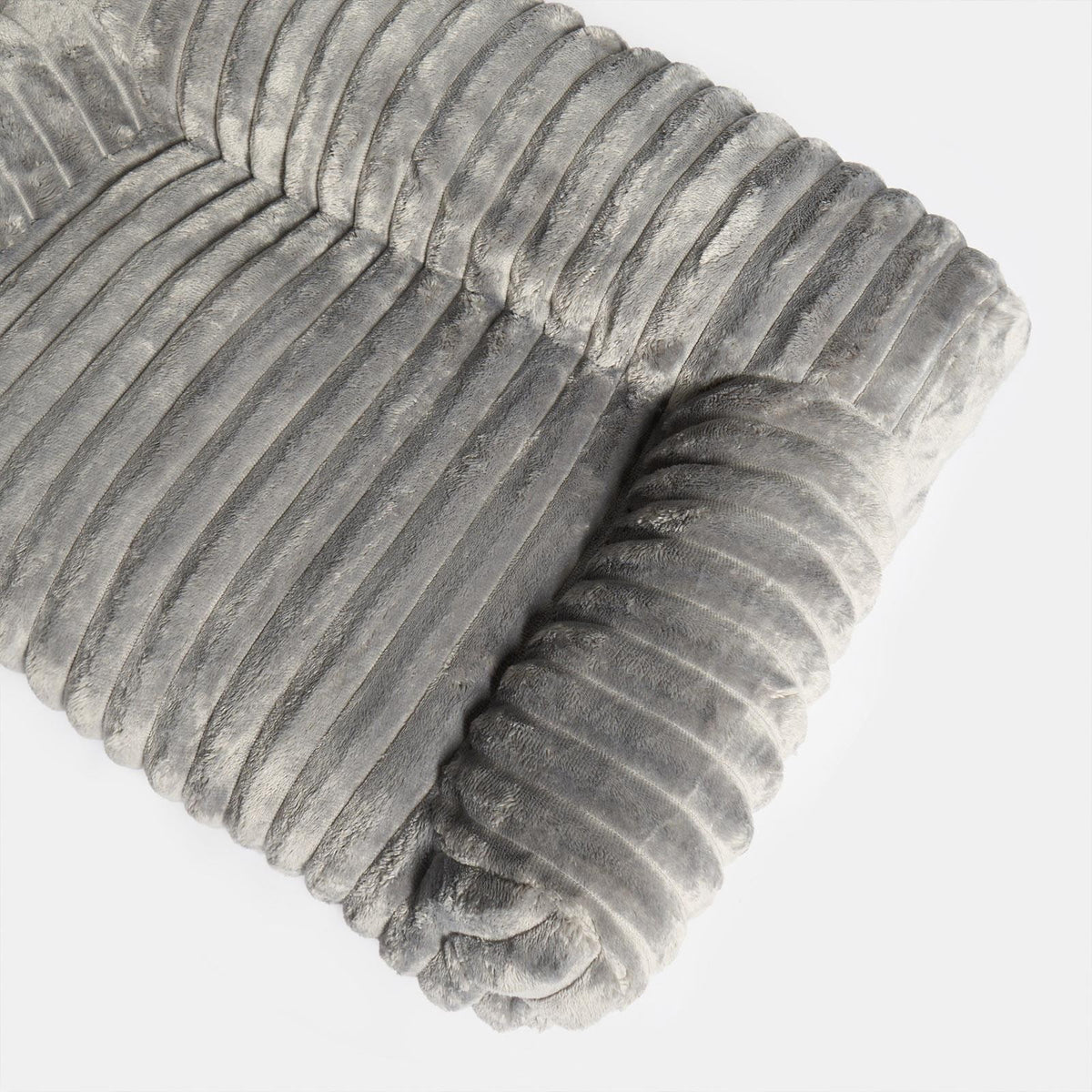OHS Ribbed Pet Bed Sofa Soft Fleece Dog Cat Washable Anti Anxiety Cushion Mat