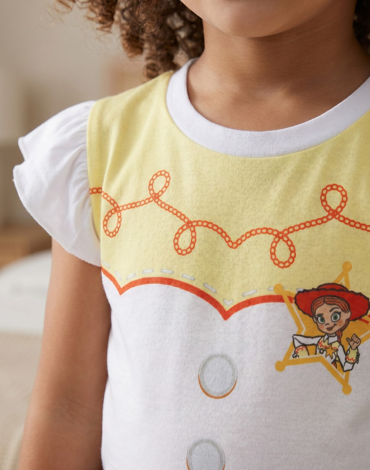 Disney Short Sleeve Short Leg Pyjama Set | Girls White | Official Merch