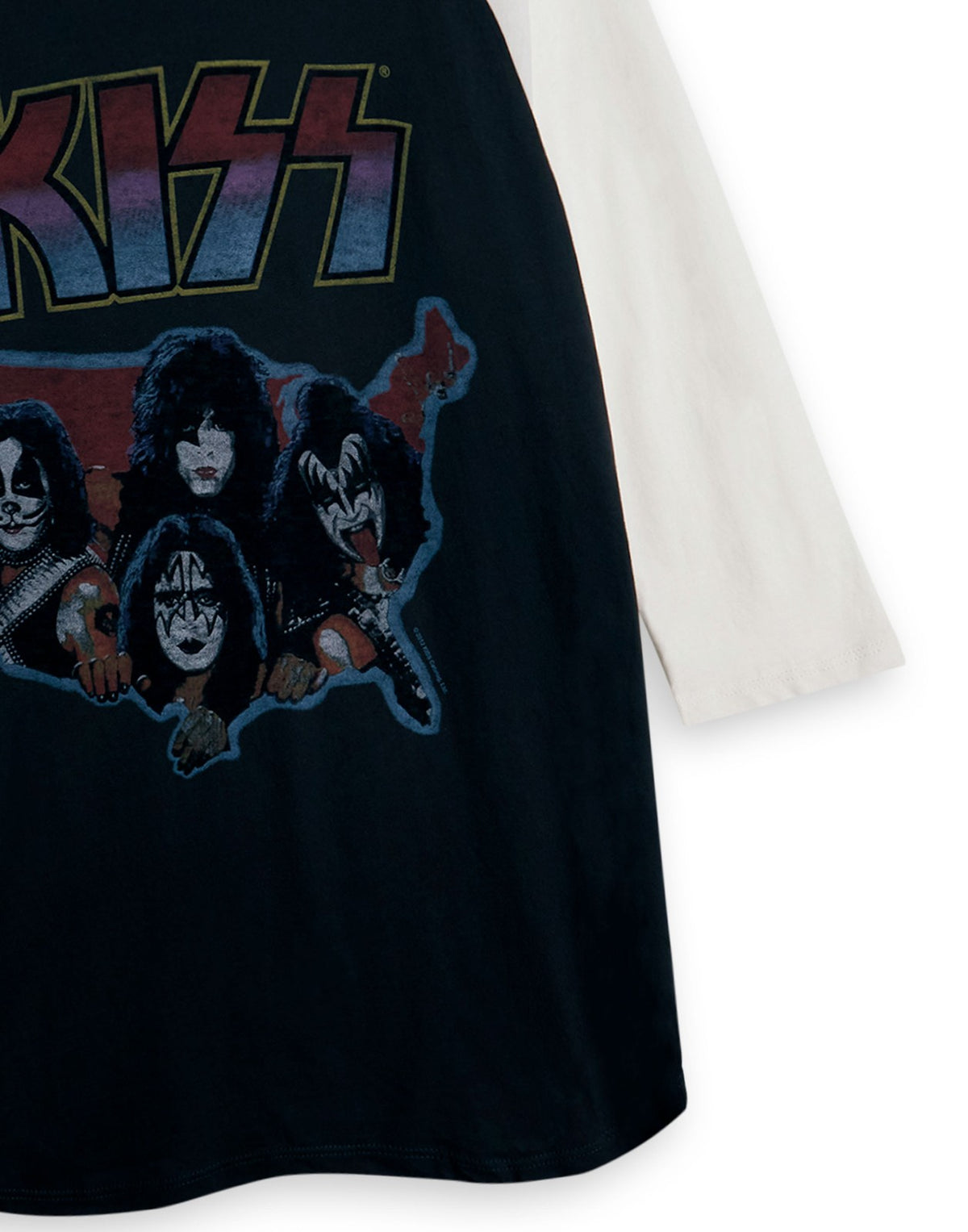 Kiss Raglan Short Sleeved T-Shirt | Unisex Black | Official Merch