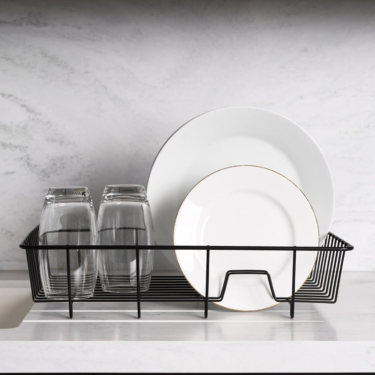 Dish Drainer Rack Cutlery Cup Plate Bowl Holder Kitchen Organiser Storage Tray