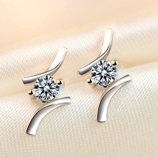 925 Sterling Silver Crystal Fashion Stud Earrings Women Girls Jewellery Gift UK
