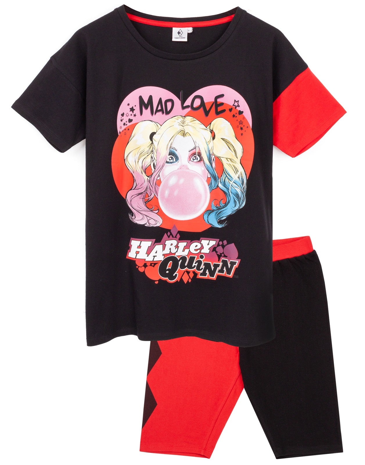 DC Comics Short Sleeve Cycling Short Pyjama Set | Womens Red | Official Merch