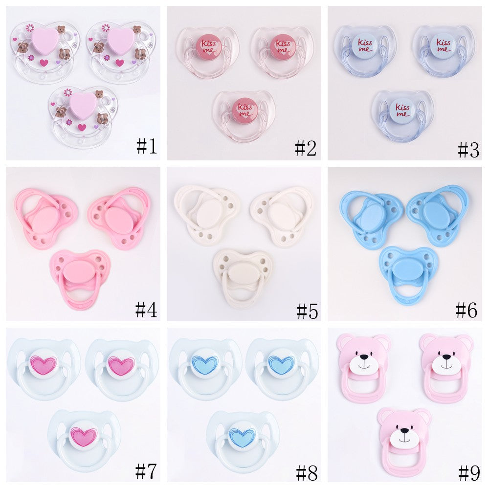 3PC Magnetic Dummy Pacifier for Reborn Baby Dolls DIY Supply Accessory Kids Gift