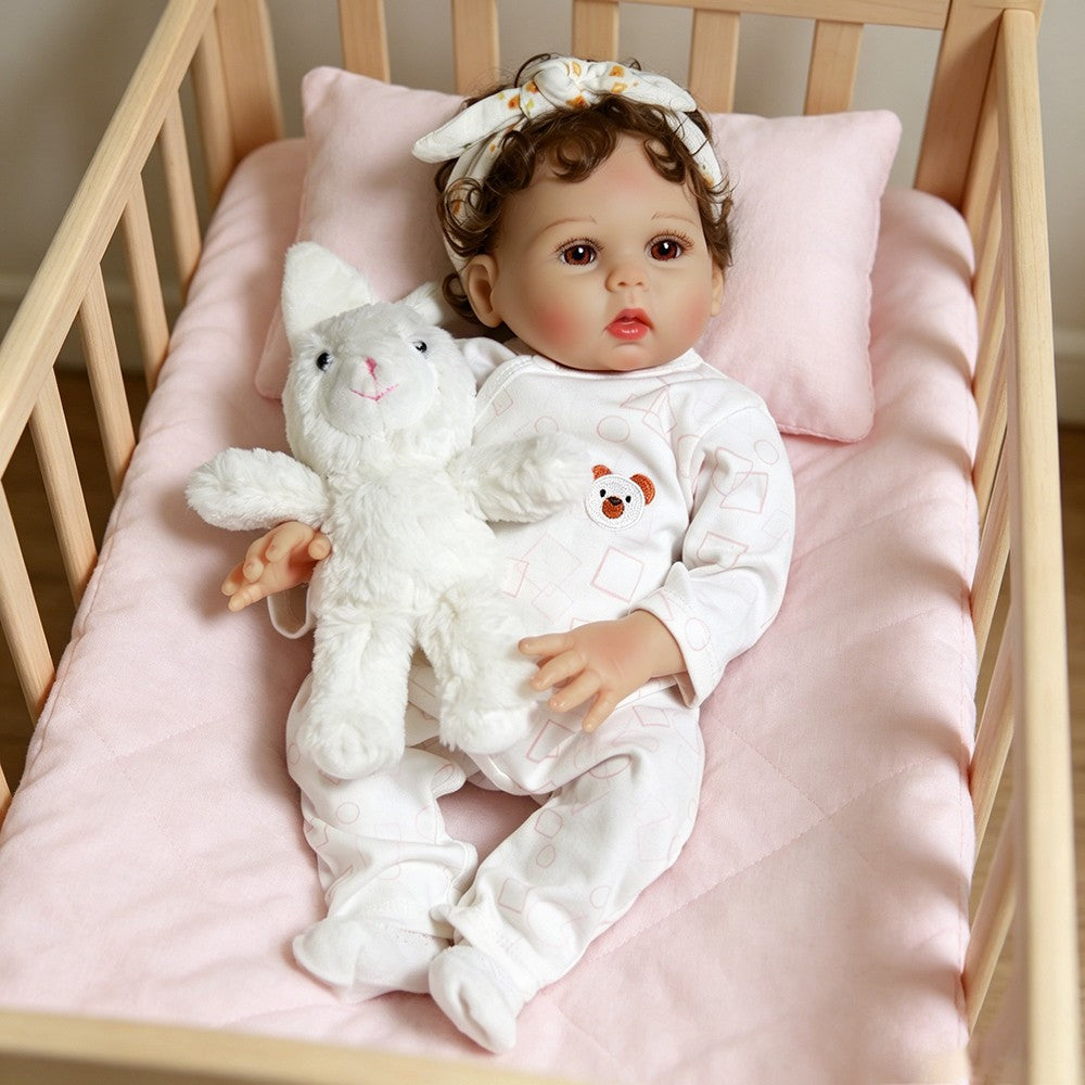 18in Reborn Dolls Realistic Newborn Baby Girl Full Body Vinyl Silicone Doll Gift