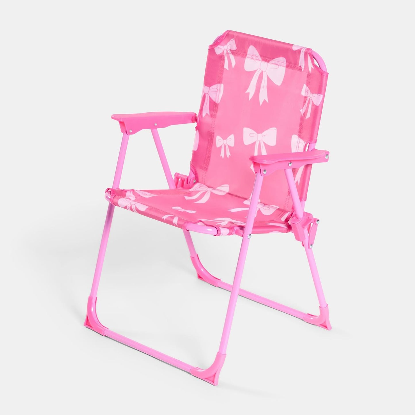 OHS Kids Folding Bistro Set Bows Print Table Chair Seat with Parasol Garden